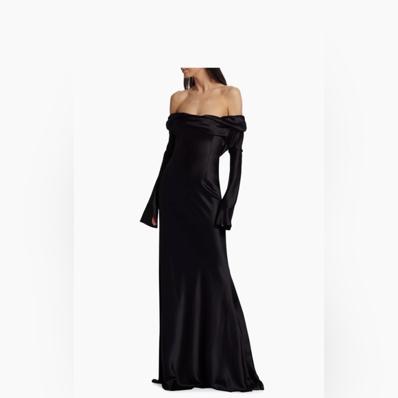 $4990 Danielle Frankel Noa Crepe Satin Gown size 8 - Picture 2 of 12